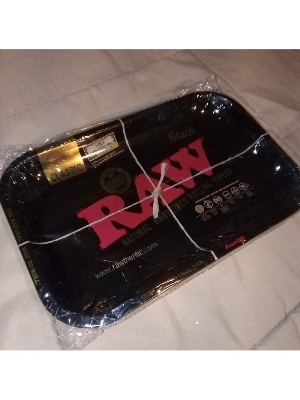 RAW Rolling Papers Black Metal Rolling Tray BRAND NEW 11” x 7” Organic Hemp